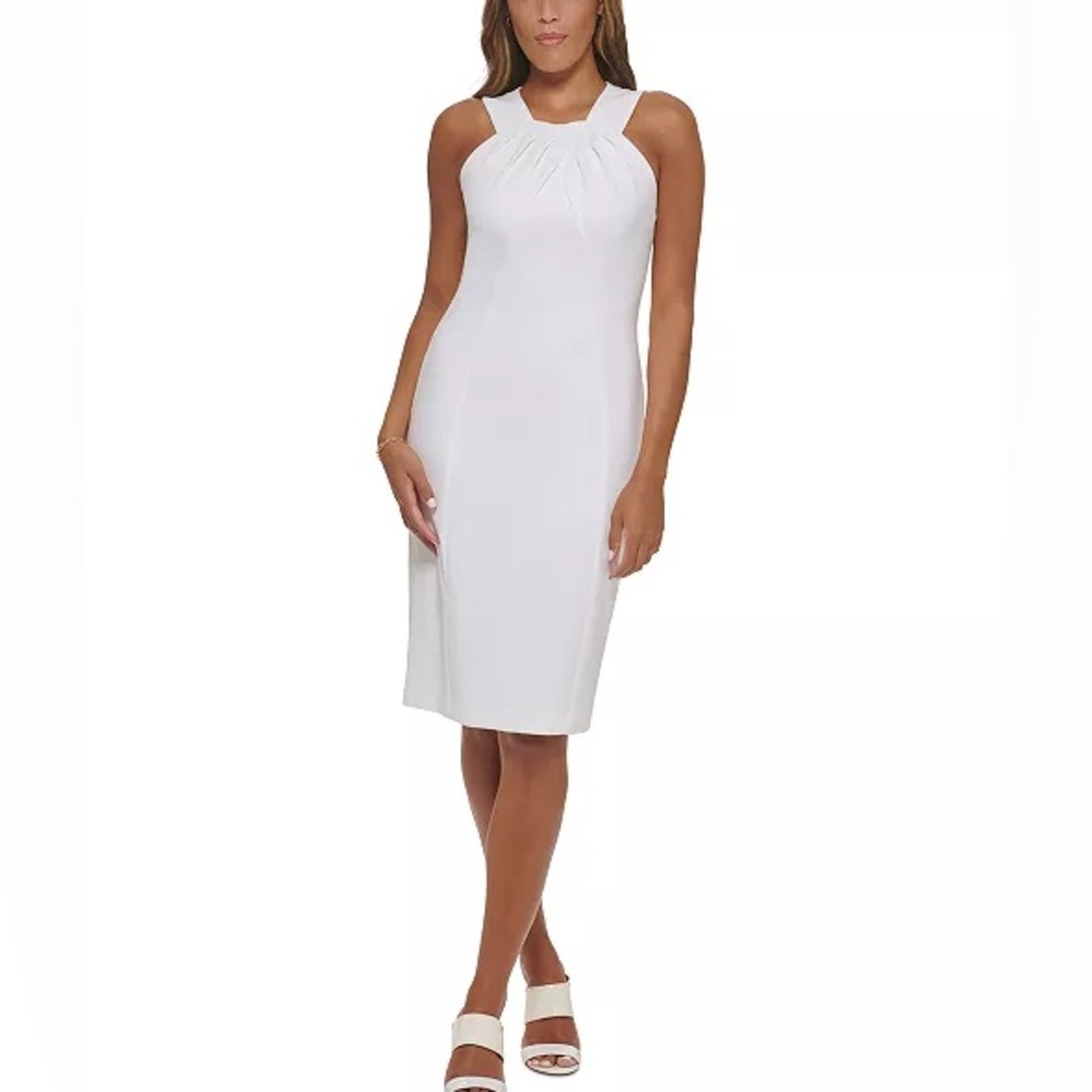 Calvin Klein White Halter Midi Dress